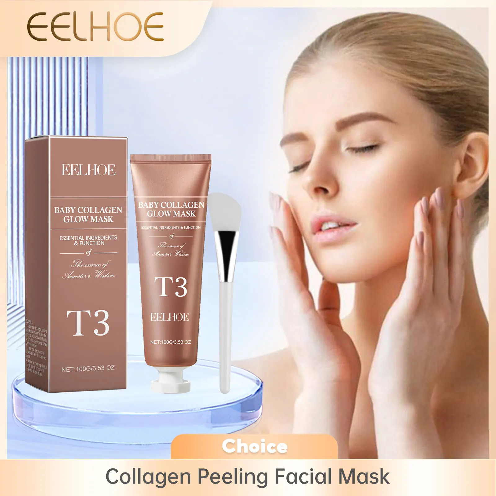 Eelhoe Kollagen maske Tiefen reinigung große Poren Entferner Mitesser Reinigung Peeling Maske für Gesicht saubere Hautpflege produkte Sets Image