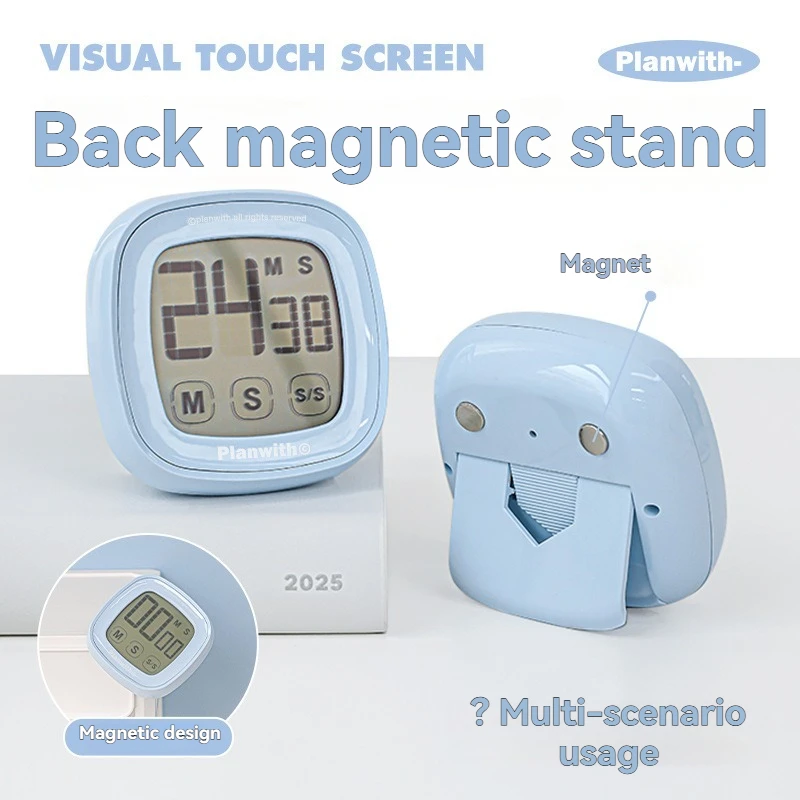1 x visueller Touchscreen-Timer mit hinterer Magnetbandhalterung und einfachem Timer Image