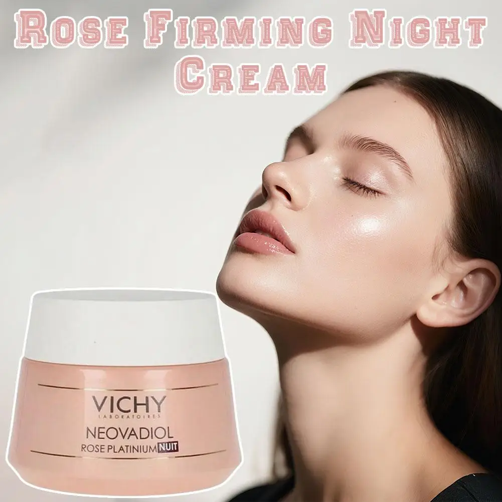 VICHY Rose Firming Nachtcreme entfernt gelblichtöne, Anti-Falten-Straffung, spendet Feuchtigkeit, spendet Feuchtigkeit, verwenden Sie alle Hauttypen, 50 ml Image