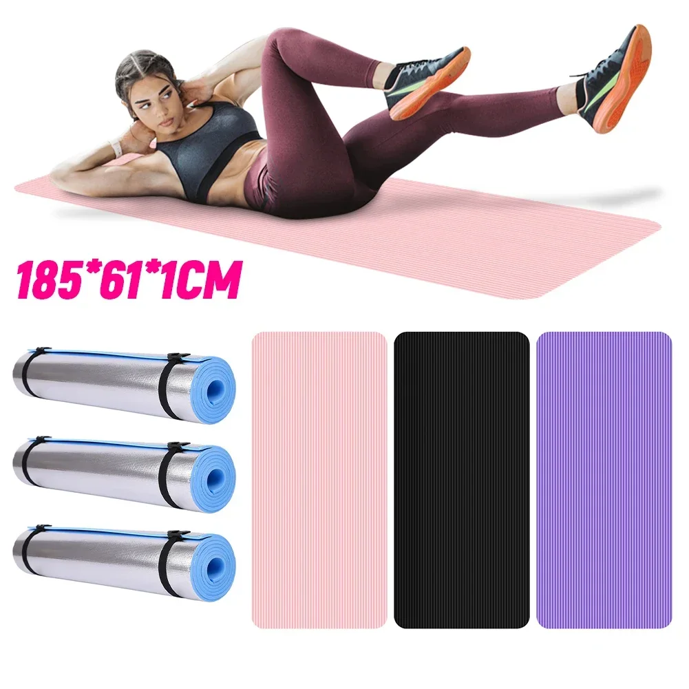 Non-Slip Thick Yoga Mat for Exercise, Fitness, Home Gym, Workout, Solid Color