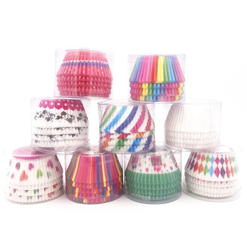 100Pcs Muffin Cupcake Papier Tassen Cupcake Liner Backen Muffin Box Tasse Fall Party Tablett Kuchen Dekorieren Werkzeuge Geburtstag Party decor Image
