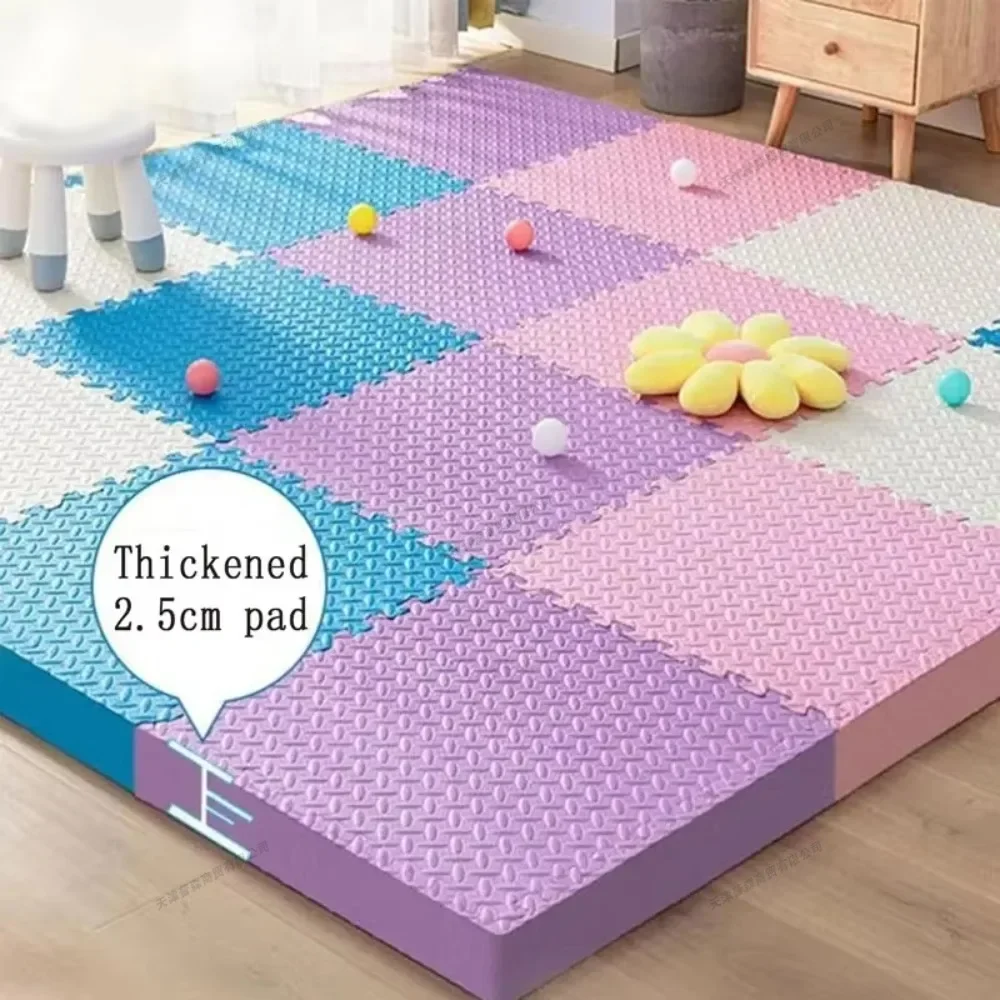 16 Stück rutschfeste Babyspielmatte, Babyspielzeug, Teppiche, 30 x 30 x 2,5 cm, extra Dicke, weicher Schaumstoff, ineinandergreifende Puzzle, Baby-Fitnessstudio-Bodenteppiche