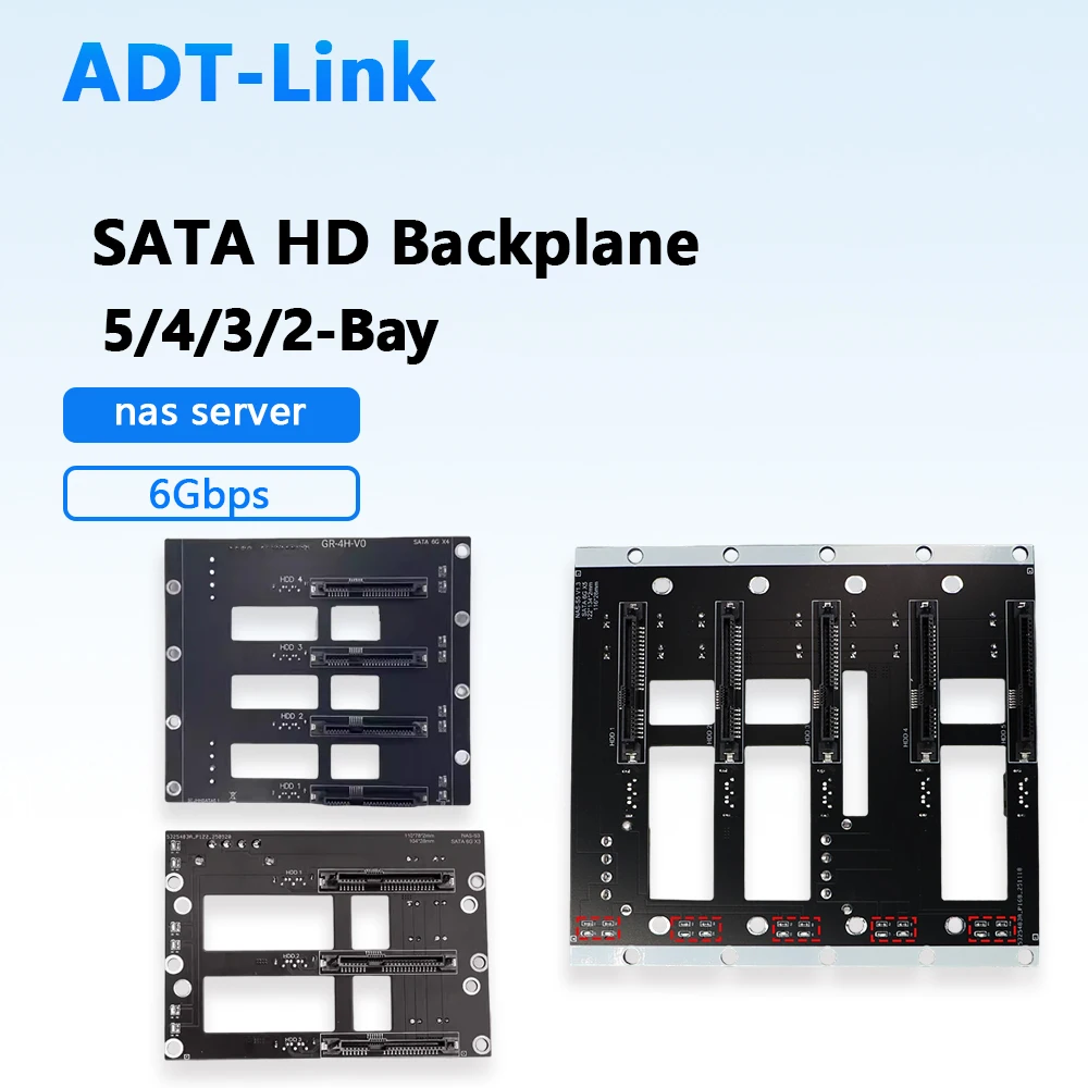 5-Bay 4/3/2 Bay SATA Festplatte Backplane 6G/bps 4-Power NAS Chassis Adapter Speicher Server Erweiterungsplatine für 2,5 3,5 HD