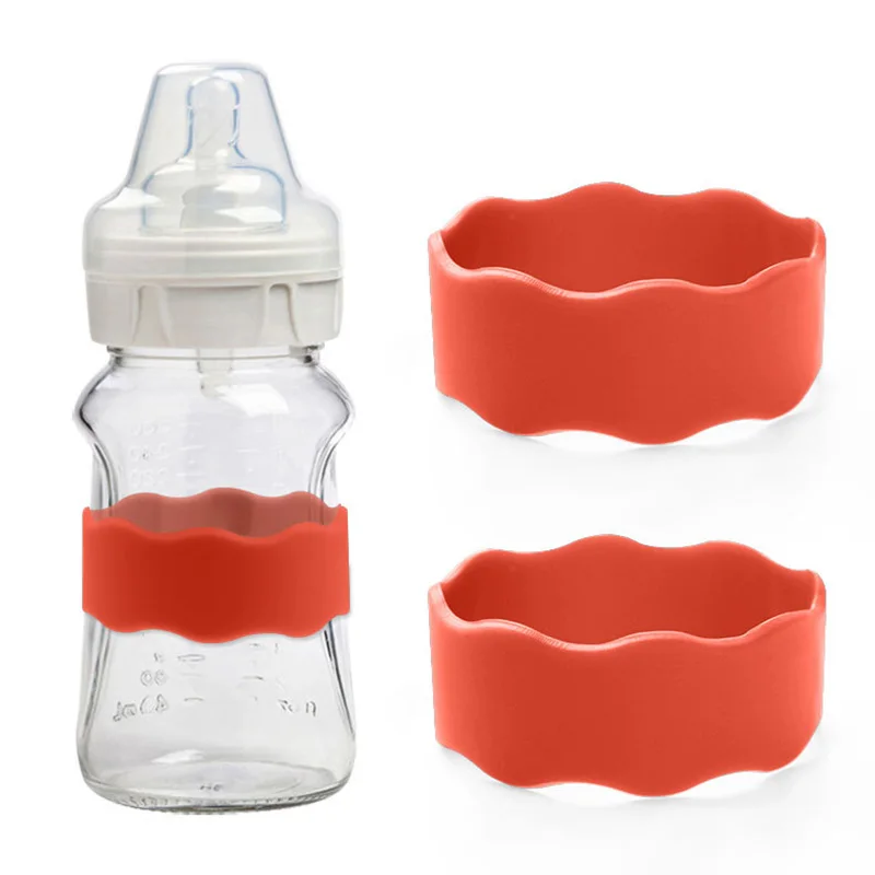 Baby-Flaschenbecher-Set aus lebensmittelechtem Silikon mit Anti-Isolier-Abdeckung, hohles Design, Zubehör für Mütter und Baby-Wasserbecher Image