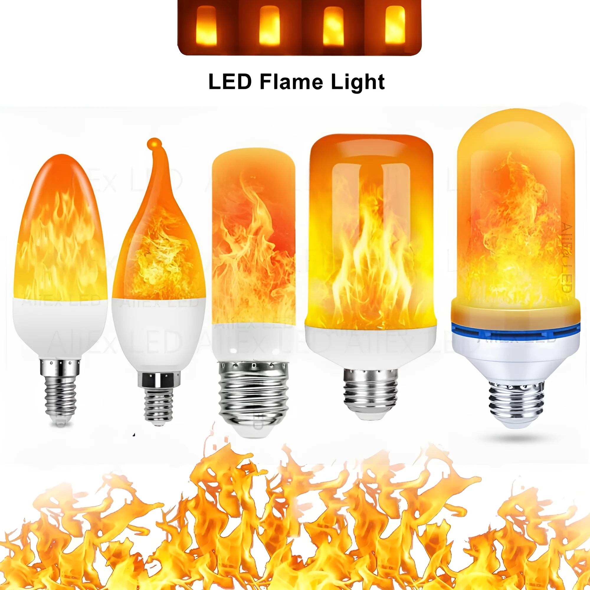 2025NEW USB E14 E27 B22 LED Atmosphäre Licht Flamme Blinkende Kerze Licht 220V Buch Lampe Beleuchtung Zigarette Leichter wirkung Licht Image