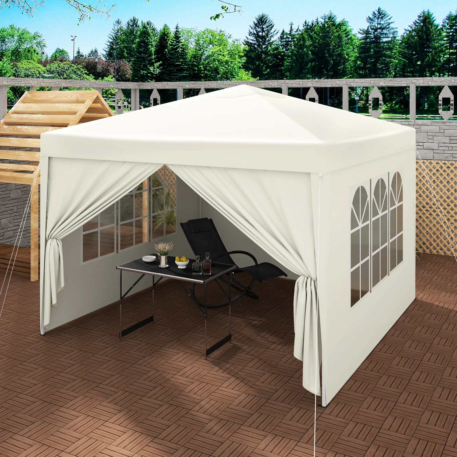 WOLTU faltbares Überdachung, 3 x 3 m, Gartenzelt, Camping, Pavillon, Pavillon, wasserdicht, UV-Sonnenschutz mit Tragetasche, Sonnenschutz Image
