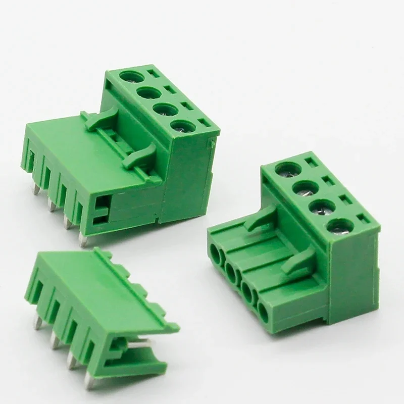 10 Sätze ht5.08 4-poliger rechtwinkliger Anschlusssteckertyp 300 V 10 A 5,08 mm Rastermaß Stecker Leiterplatten-Schraubklemmenblock Image