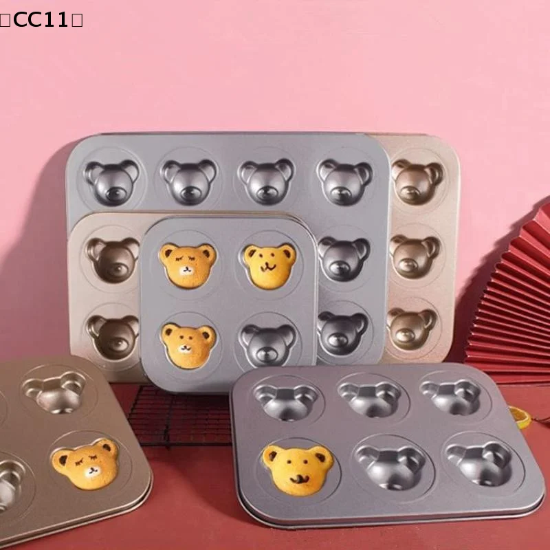 バCC11 Sigur4/6/9/12 Sogar Bärenform Backform Pfanne Antihaft-DIY Niedliche Süßigkeiten Kuchenform Werkzeug Dekoration Keks Süßigkeitenform Zubehör Image