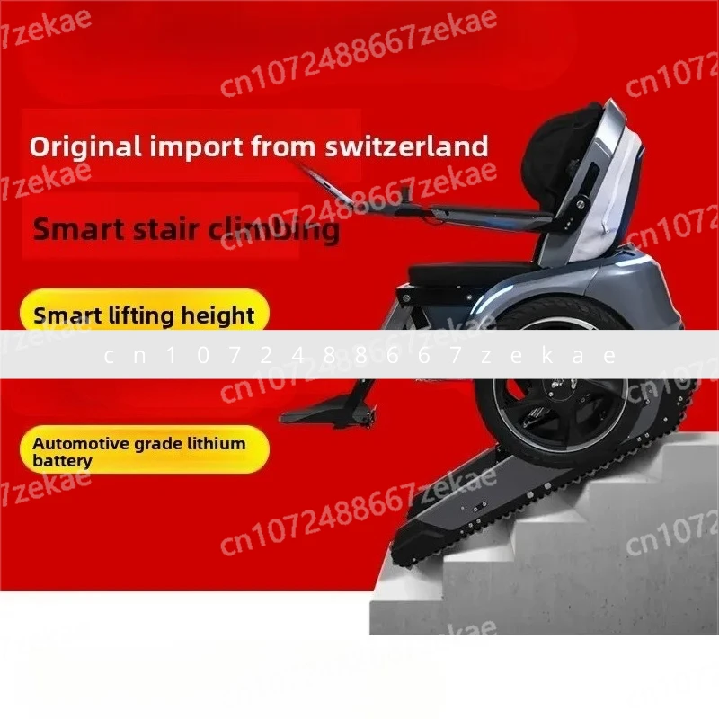 Elektrorollstuhl, intelligentes, vollautomatisches Klettern auf und ab Treppen, Rolltreppe, Mobilitätsroller für behinderte ältere Menschen Image