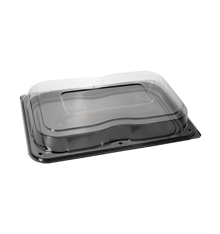 MONOUSO - Plastikplatte schwarz mit Deckel PET 46x30cm (5 Stück) Image
