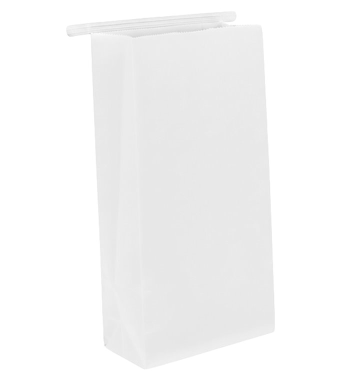 Greenuso MONOUSO - Weiße SOS-Tüte mit Verschluss 12+6x23,5cm (1000 Stück) Image