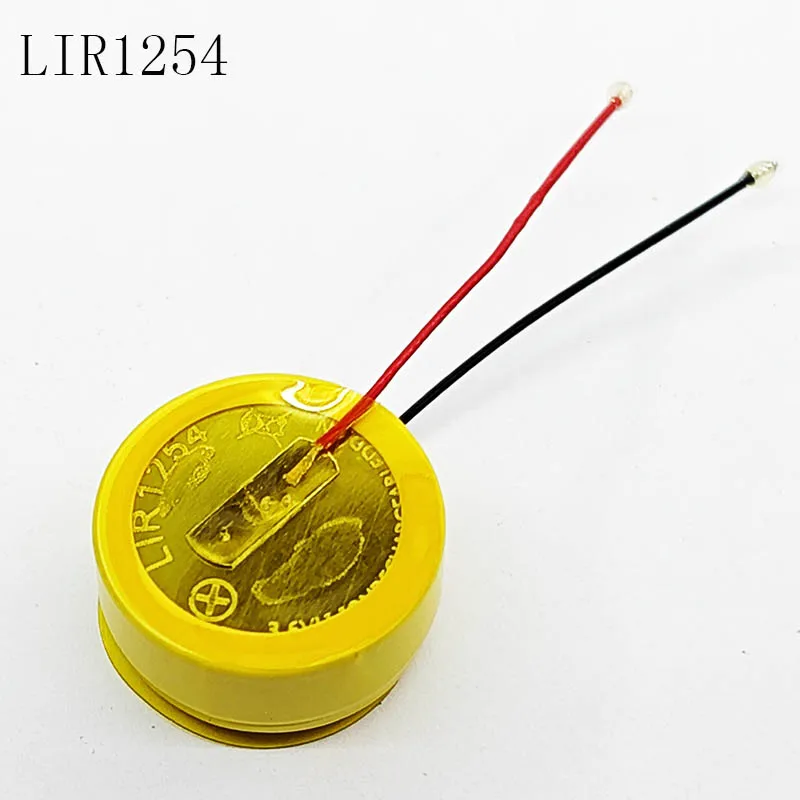 2PCS LIR1254 3,6 V Akku Knopfzelle Mit Linie Li-Ion Batterie Für Bluetooth Headset Maus Schweißen Draht Image