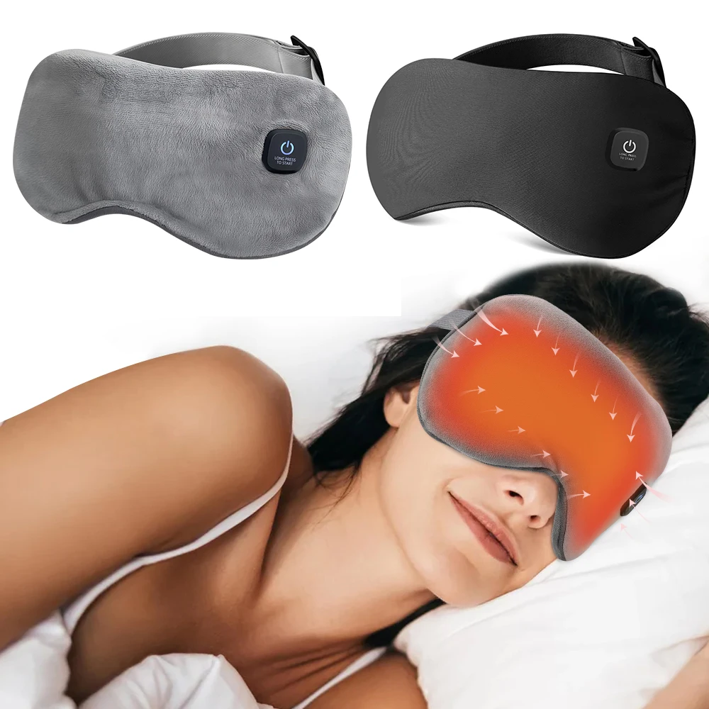 3-stufige heiße Kompresse-Augenmaske, elektrisch beheiztes Augenmassagegerät, konstante Temperatur, intelligentes Timing, Schlaf-Augenschirme für dunkle Kreise Image