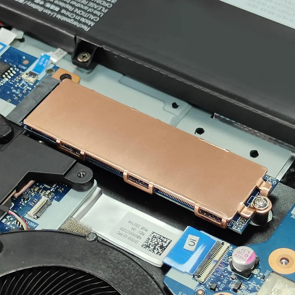 Kupfer m.2 ssd Kühlkörper Kühler mit Silikon Wärme leitpad m.2 ssd Festplatten kühlung Kühlkörper für nvme m2 ngff 2280 pcie ssd Image