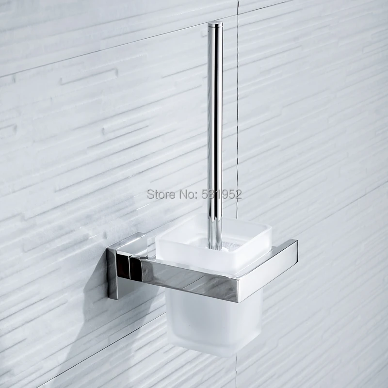 Toilette Platz Wc Pinsel Set Wand Halterung Wc-bürstenhalter Mit Glas Tasse Bad Fitting SUS304 Edelstahl Poliert