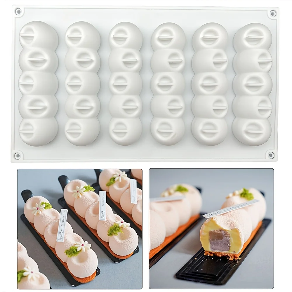 1 Stück vielseitige Silikon-Backform – Blumen- und Rechteckformen mit 6 Mulden für Mousse, Kuchen, Schokolade, Seife – langlebig, einfach – Image
