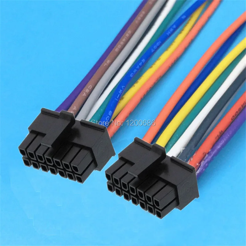 20AWG 600MM Micro-Fit 3,0 43025 Molex 3,0 Doppel Männlichen 430251400 5557 Stecker Kabelbaum 3,0 MM pitch anpassung gemacht Image