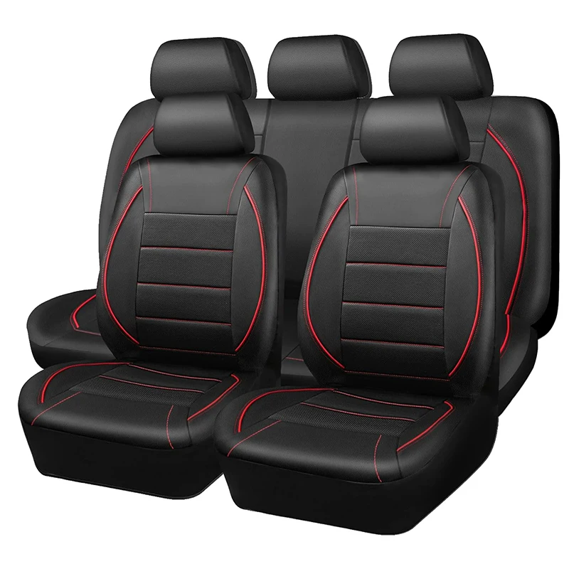 Coprisedili per auto in pelle PU per 5 posti Accessori per interni per auto Protezioni per sedili Cuscini per SUV per auto universali