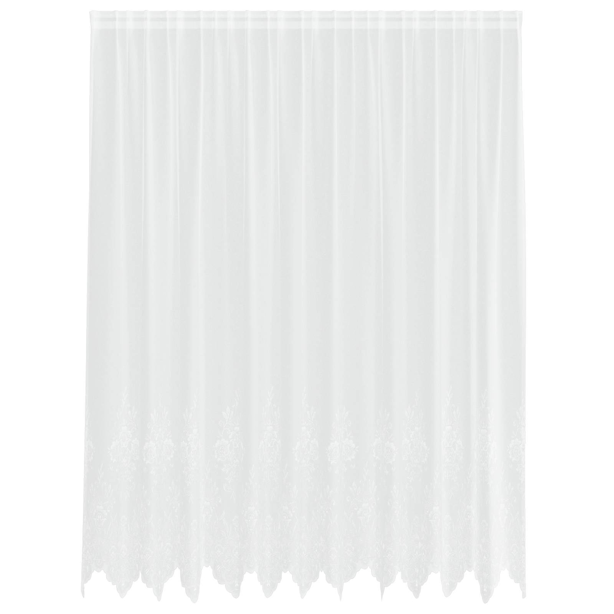vidaXL Spitzenvorhang mit Vorhängen Floral Weiß 245x300cm Polyester Image