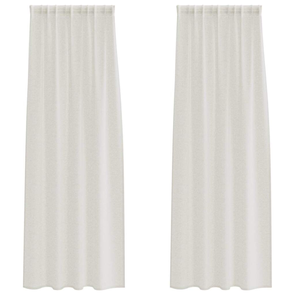 vidaXL Voile-Vorhang mit Vorhängen 2 pcs Creme 225 x 140 cm Polyester Image