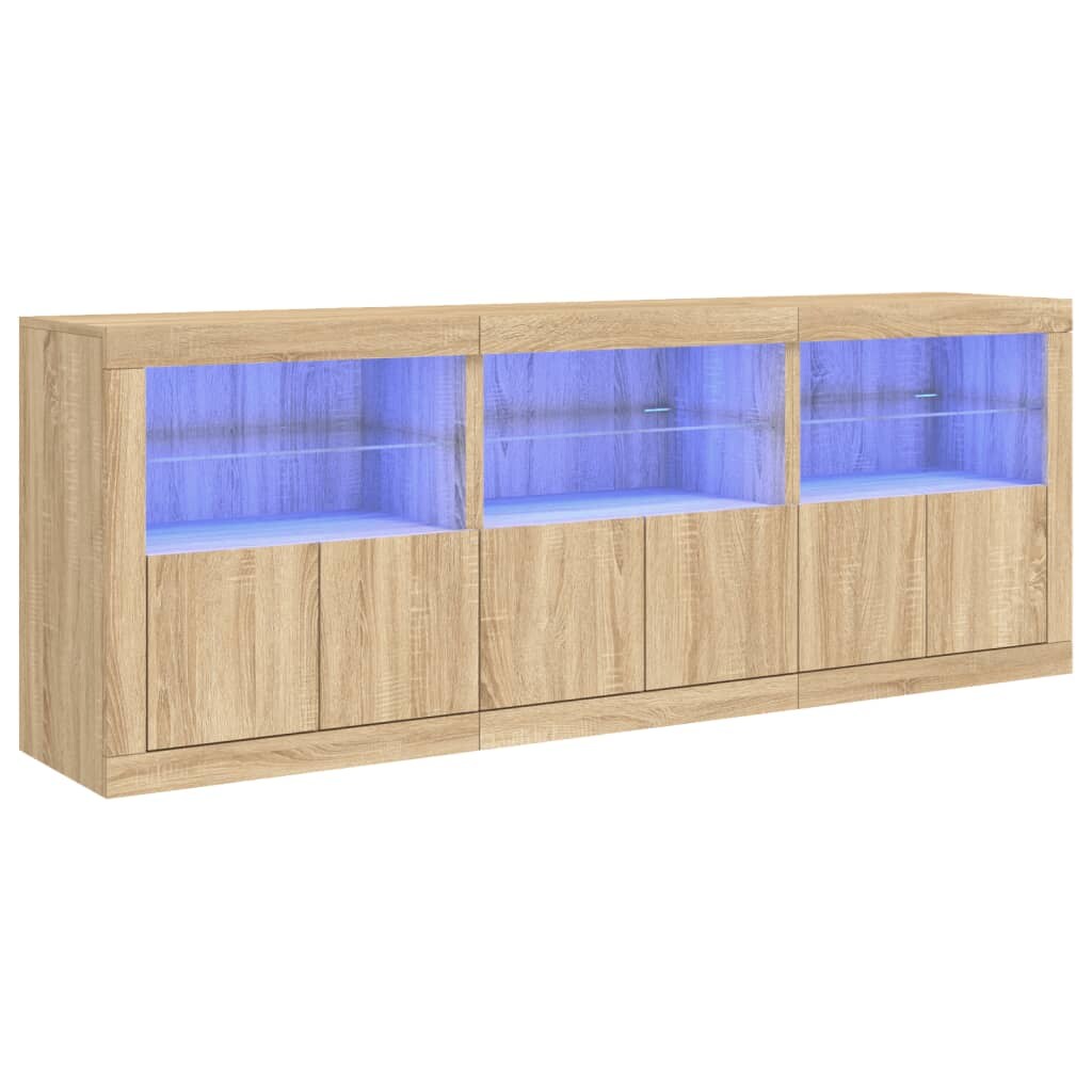 vidaXL Sideboard mit LED-Leuchten Sonoma-Eiche 181,5x37x67 cm Image
