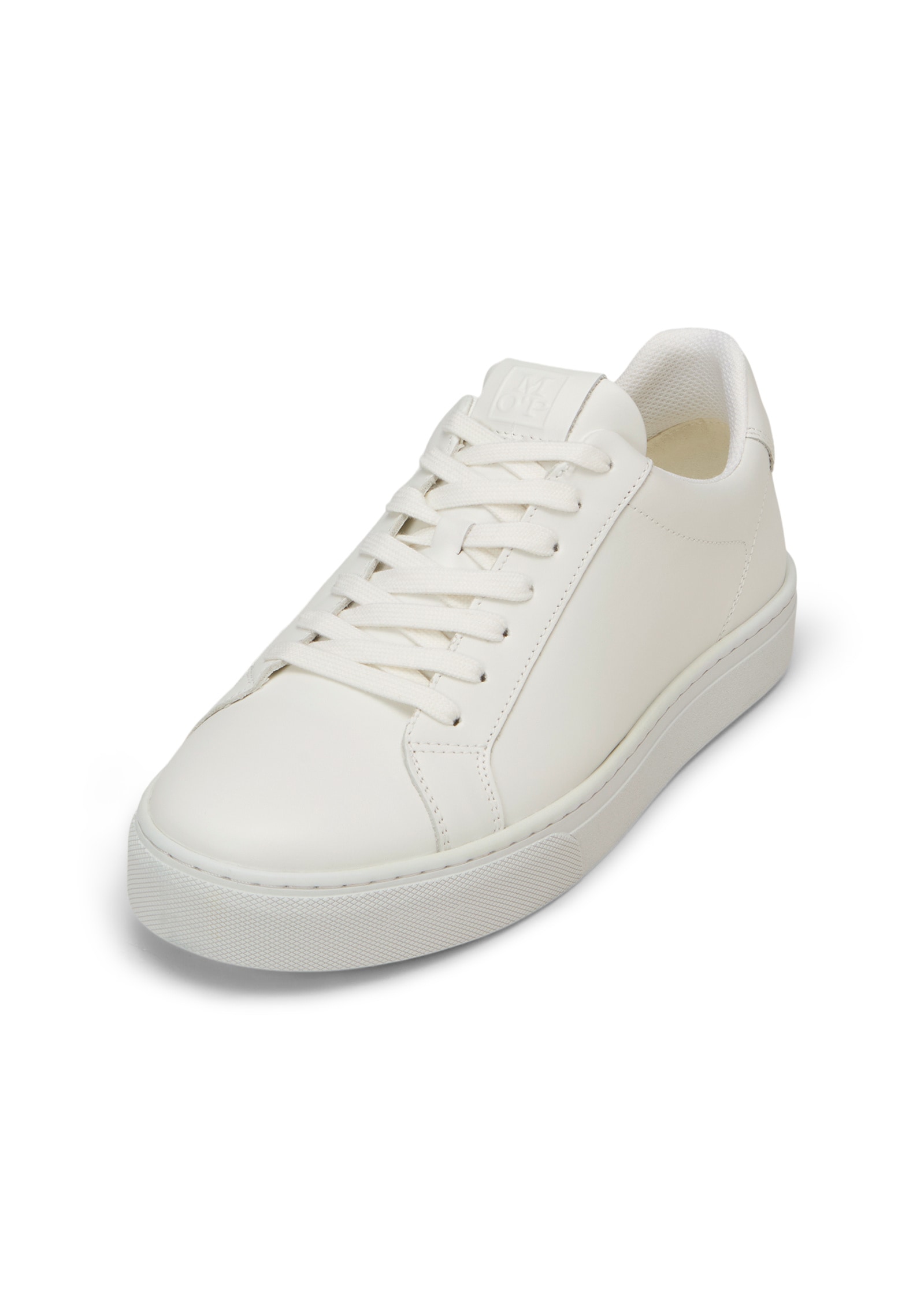 Sneaker MARC O'POLO "aus edlem Rindnappaleder", Damen, Gr. 43, weiß, Obermaterial: 100% Leder (Rind), Schuhe Sneaker