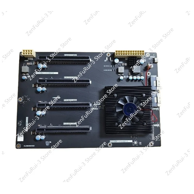 PCIe4.0-Erweiterungsgrundplatte, vier Karten, GPU, Dual-Kartensteckplatz, Abstand PEX88080/PEX88096-Kern Image