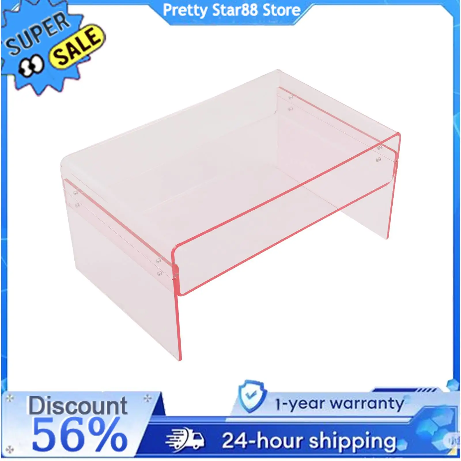 Acryl-Beistelltisch, Couchtisch, 2-stufiger Sofa-Beistelltisch, Wohnzimmermöbel für Wohnzimmer/Büro/Café/Wohnheim/Apartment