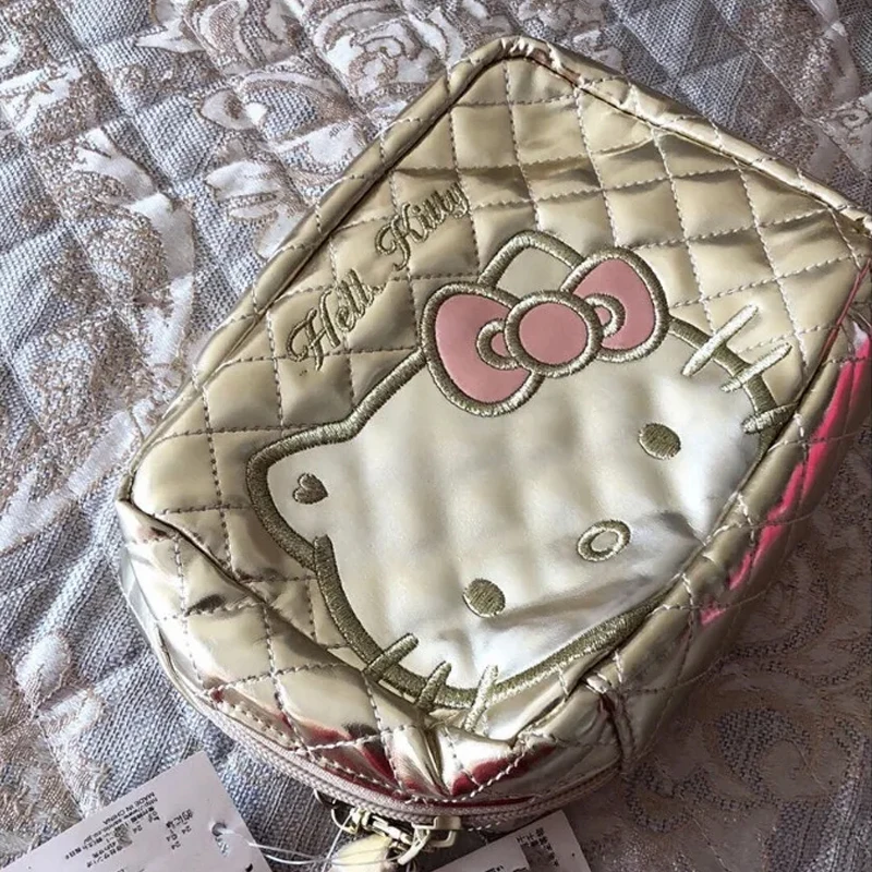 Hello Kitty Anime Make-up-Tasche für Reisen, Kosmetik, Schmuck, Aufbewahrung, Organizer, wasserdicht, niedliche Handtasche, große Kapazität, Make-up-Tasche