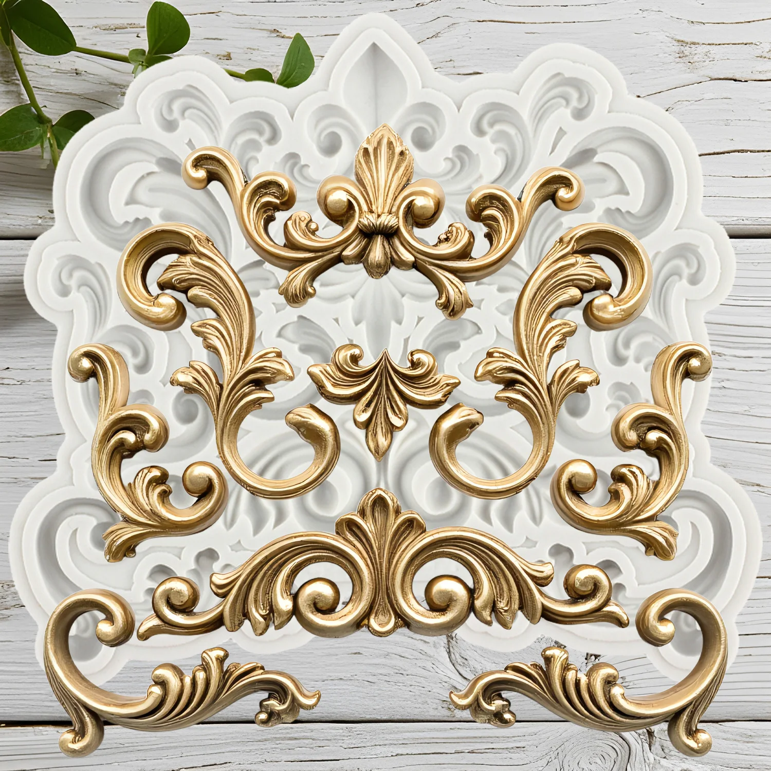 Barocke Silikonform Scroll Relief Spitze Fondant Kuchen Dekorieren Werkzeuge Thema Kuchen Dessert Dekoriert Schokolade Süßigkeiten Form Image