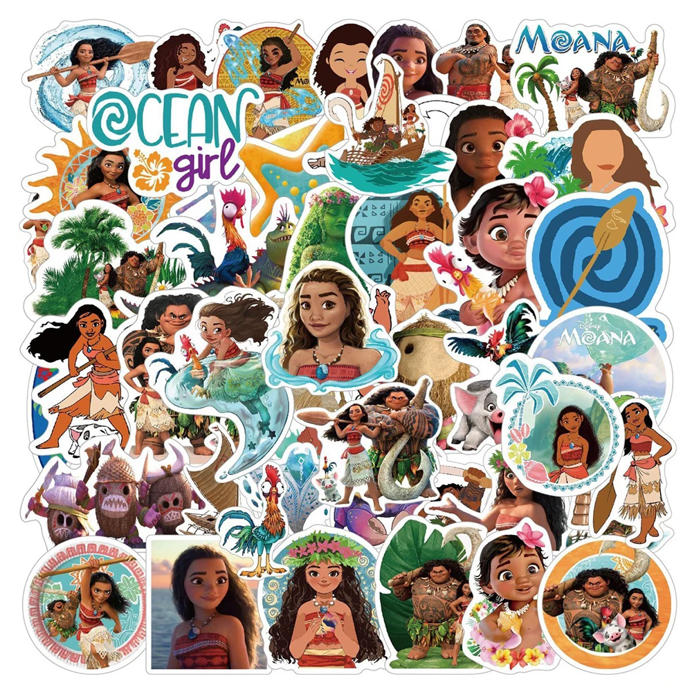 10/30/50/100 Stück klassische Anime Film Moana Aufkleber Disney Cartoon Aufkleber DIY Skateboard Koffer Telefon süße Graffiti Aufkleber Spielzeug Image