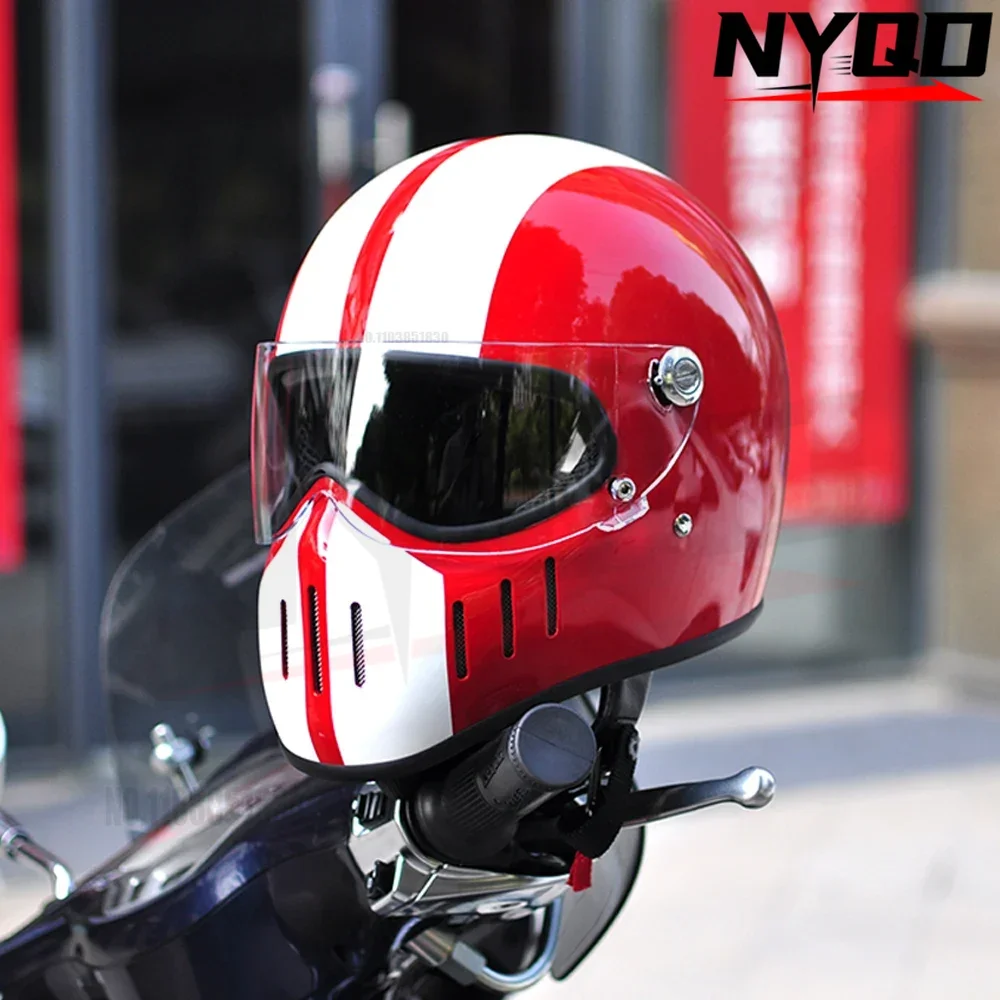Retro-Helm Racing Ride Integralhelm Chopper Riding Skihelm Casco Moto Fonda Ohio Helm Motorrad Fiberglas Image