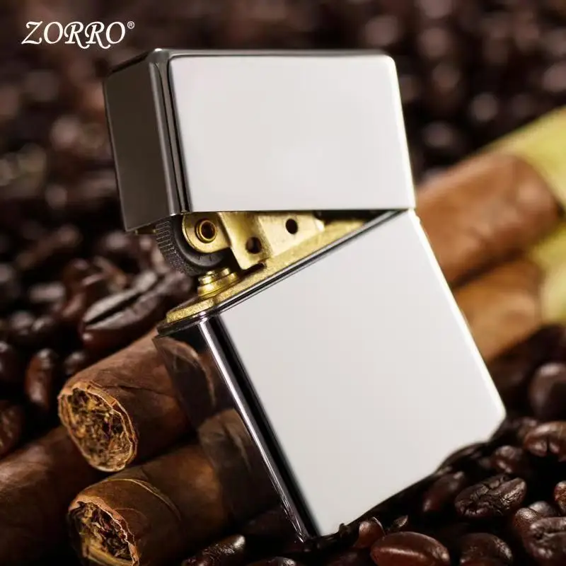 Zorro 912S Retro High-End Heavy-Duty gepanzertes Messing Titan winddichtes Feuerzeug 3/5 Scharnier Metallfeuerzeug Geschenk für Männer Rauchen Image