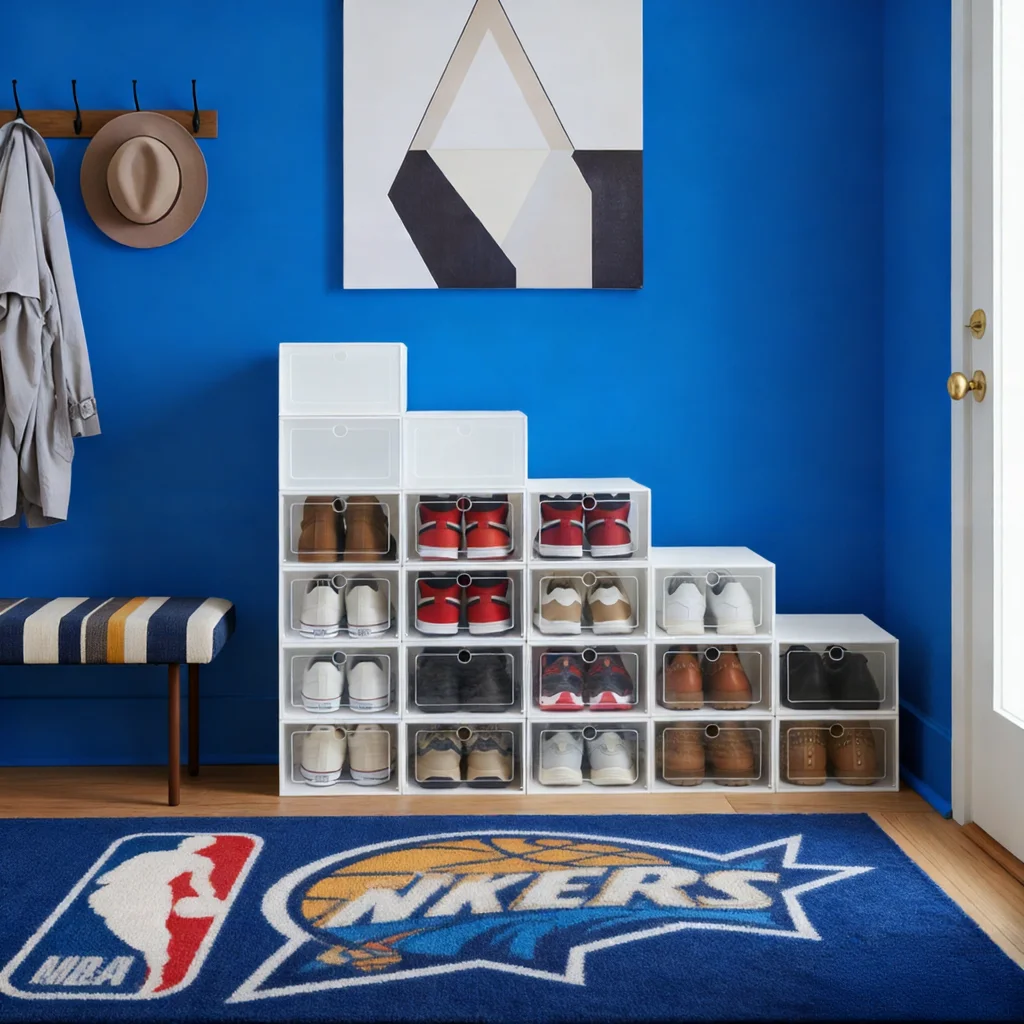 20 Stück große, verdickte Schuhkartons, stapelbarer und faltbarer Schuhaufbewahrungsbehälter für Schuhe unter 31 cm