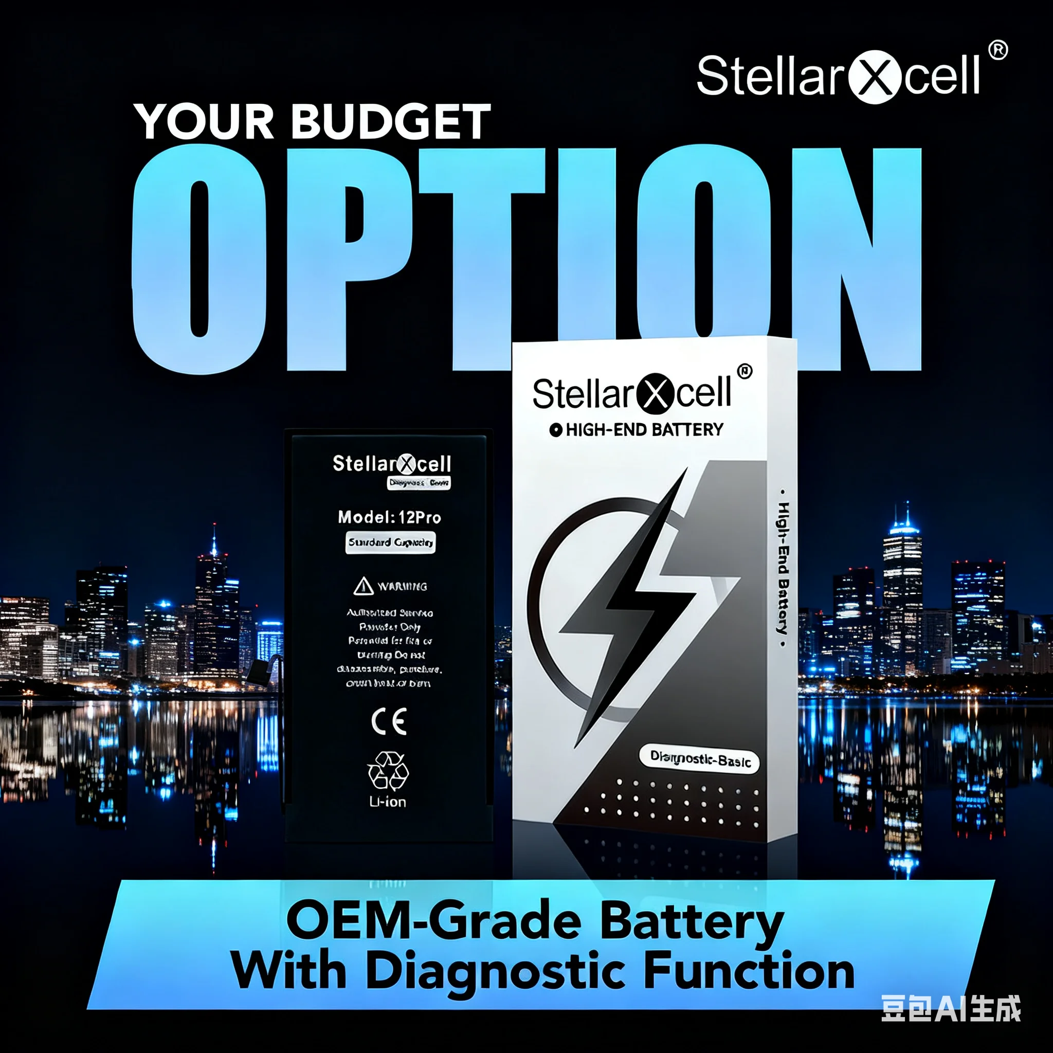 Diagnose-Originalteil, Diagnose-Akku für iP12pro 13Mini 14Plus 15ProMax, kein unbekanntes Teil, 100 % Gesundheit, StellarXcell-Akku Image