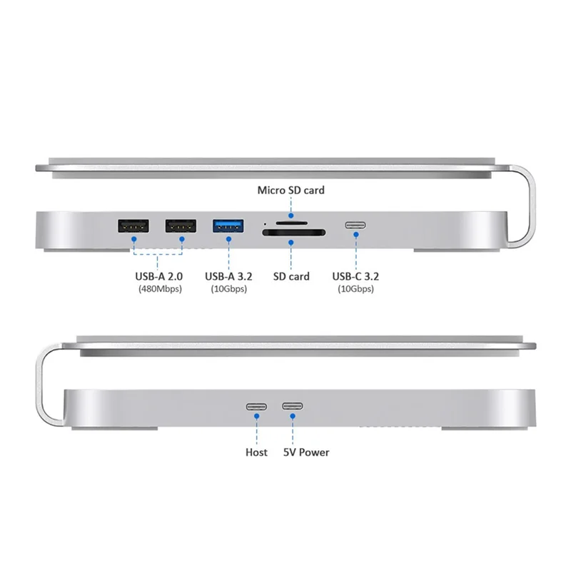 A13E-Dockingstation USB C-Hub mit Festplattengehäuse Typ C NVME M. 2 SSD-Gehäuse 4K M1 M2 für Mac Mini/für Mac Studio Image
