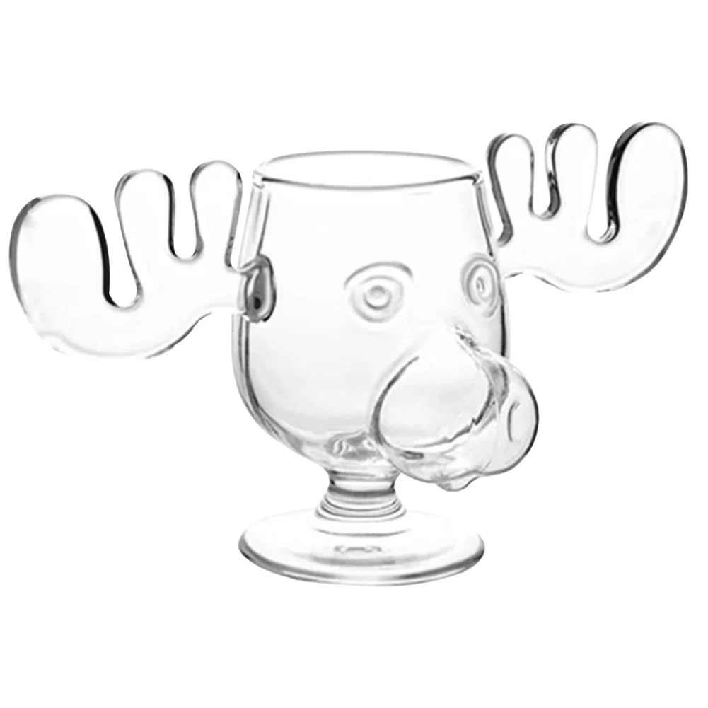 1-3PCS 240ml 8oz Weihnachten Urlaub Elch Becher Weihnachten Rentier Kopf Kreative Elch Glas Wein Bier wasser Saft Milch Glas Image