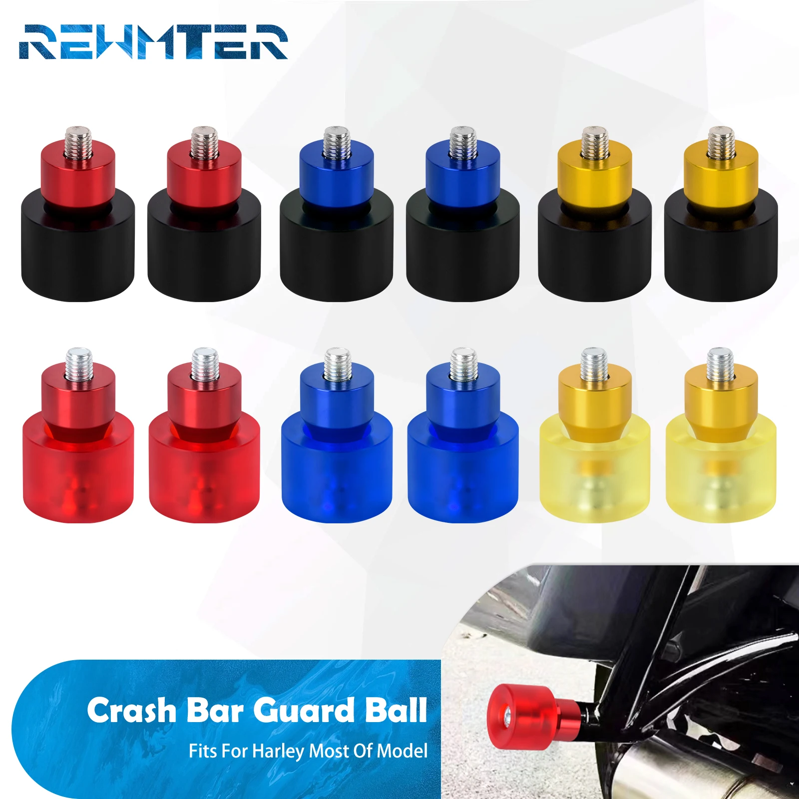 Motorrad M12 Crash Bar Schutz Bälle Motor Schutz Satteltasche Stoßstangen Ball Für Harley Softail Touring Dyna Sportster Breakout Image