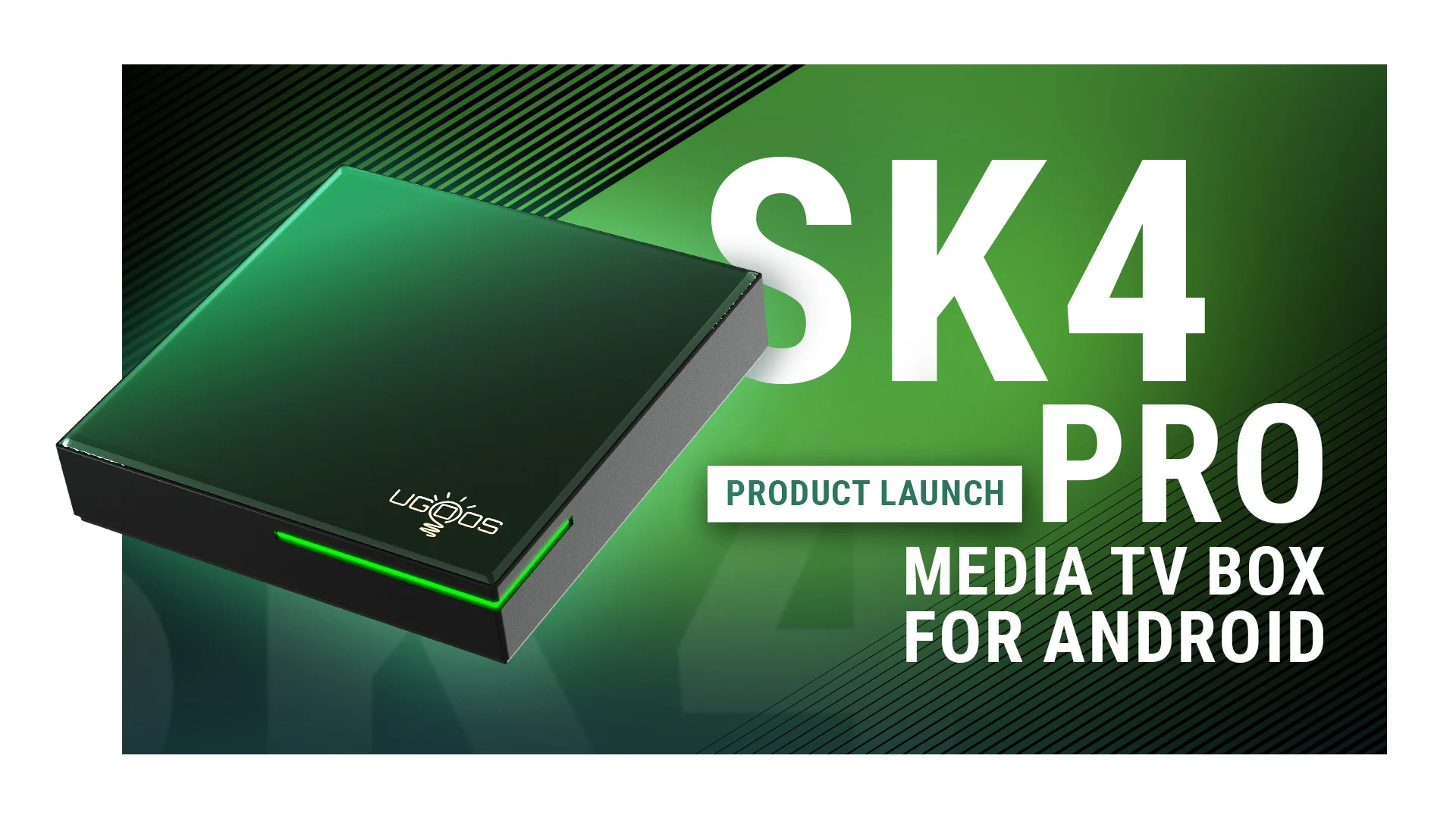 Original UGOOS SK4 Pro Android 14 Smart TV BOX Amlogic S905X5M-K BT5.4 LPDDR4 4G 64G AI-SR AV1 HDR Set-Top-Box Dolby Audio