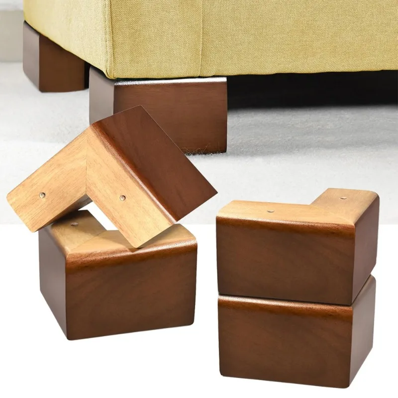 Gambe in legno massello per mobili, alzate per letto a forma di L, gambe per mobili per divano, divano, comò, tavolo, divano, piedi per divano