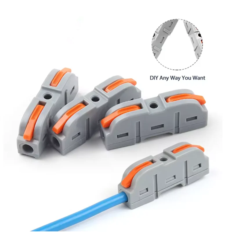 20/34/50 Stück Hebel-Drahtverbinder, 1 bis 1 zusammenbaubare Inline-Drahtverbinder, elektrische Steckverbinder, Drahtklemmen Image