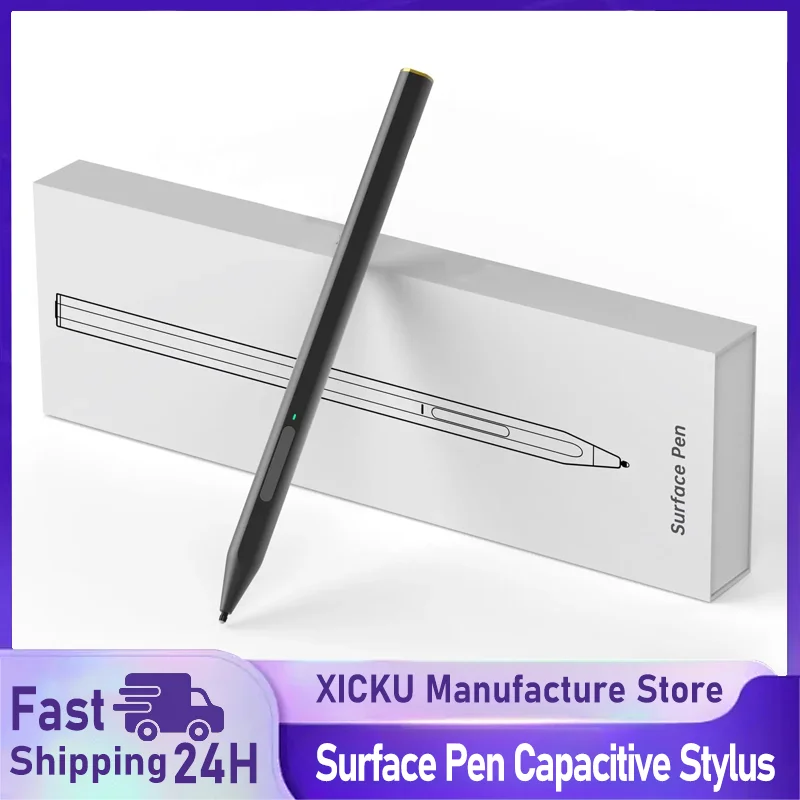 Eingabestift für Microsoft Surface 4096, Druckempfindlichkeit, Radiergummi, Seitentaste, kompatibel mit Surface Pro 11/10/9/8/7/7+/6/5 Image