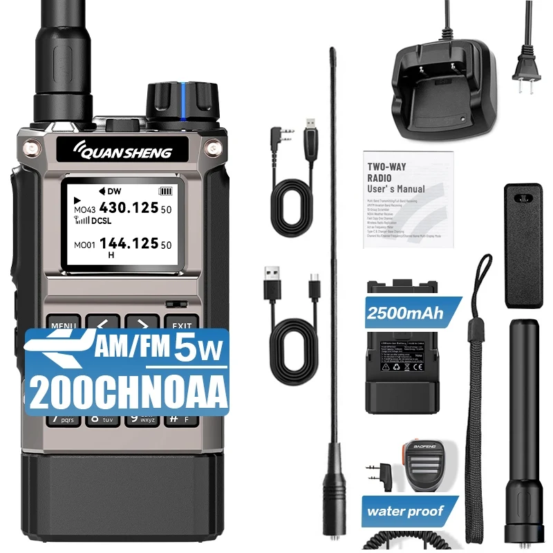 Quansheng UV-K1(8) 50-600 MHz Vollband-Airband Walkie Talkie UHF VHF Amateurfunk Drahtlose Kopie Typ-C-Aufladung Image