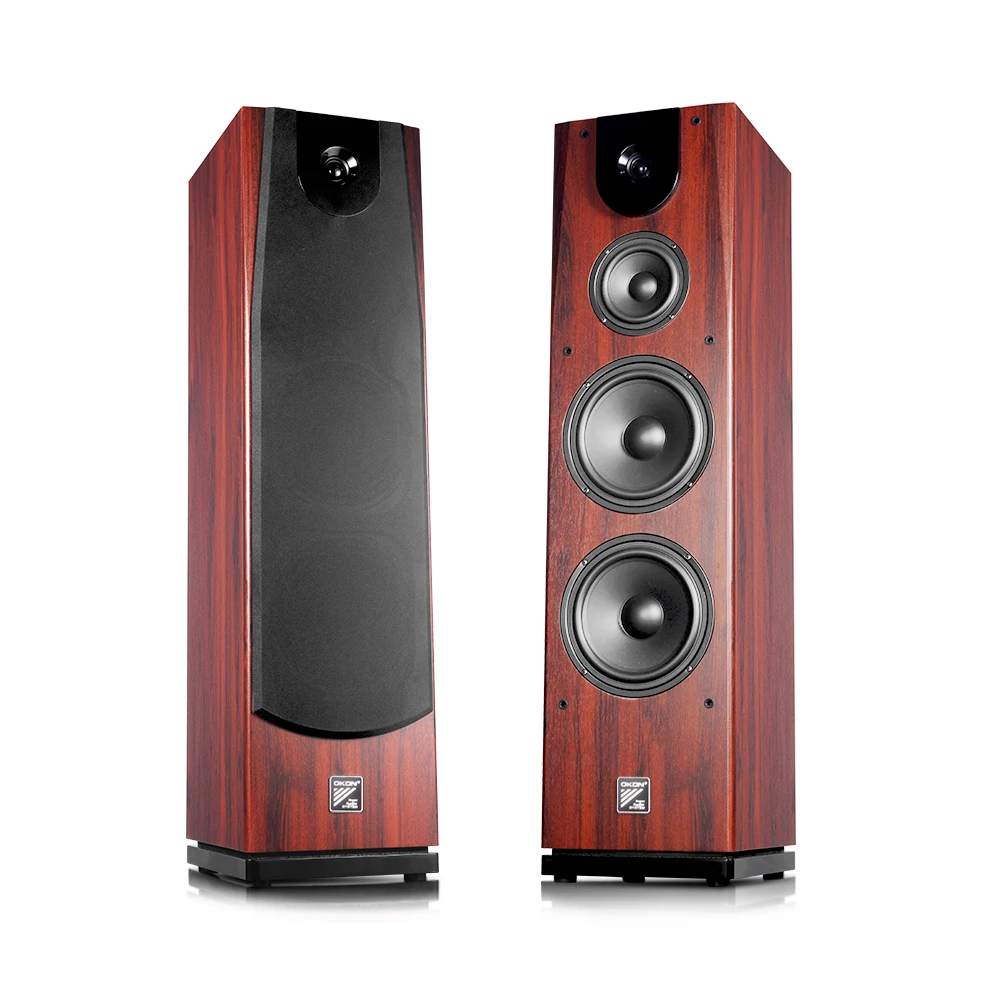 High-End Tower Level 2.0 Frontlautsprecher Wohnzimmer Passiver HiFi-Bodentyp mit drei Frequenzen Home Stereo-Holzlautsprecher Image