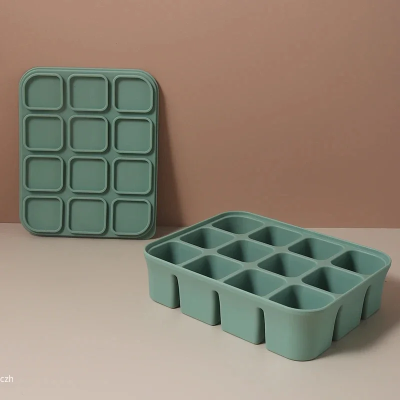 Hochtemperaturbeständige Silikon-Eiswürfelformen zum Dämpfen von Kuchen, quadratische Formen mit Deckel zum Konservieren und Versiegeln Image