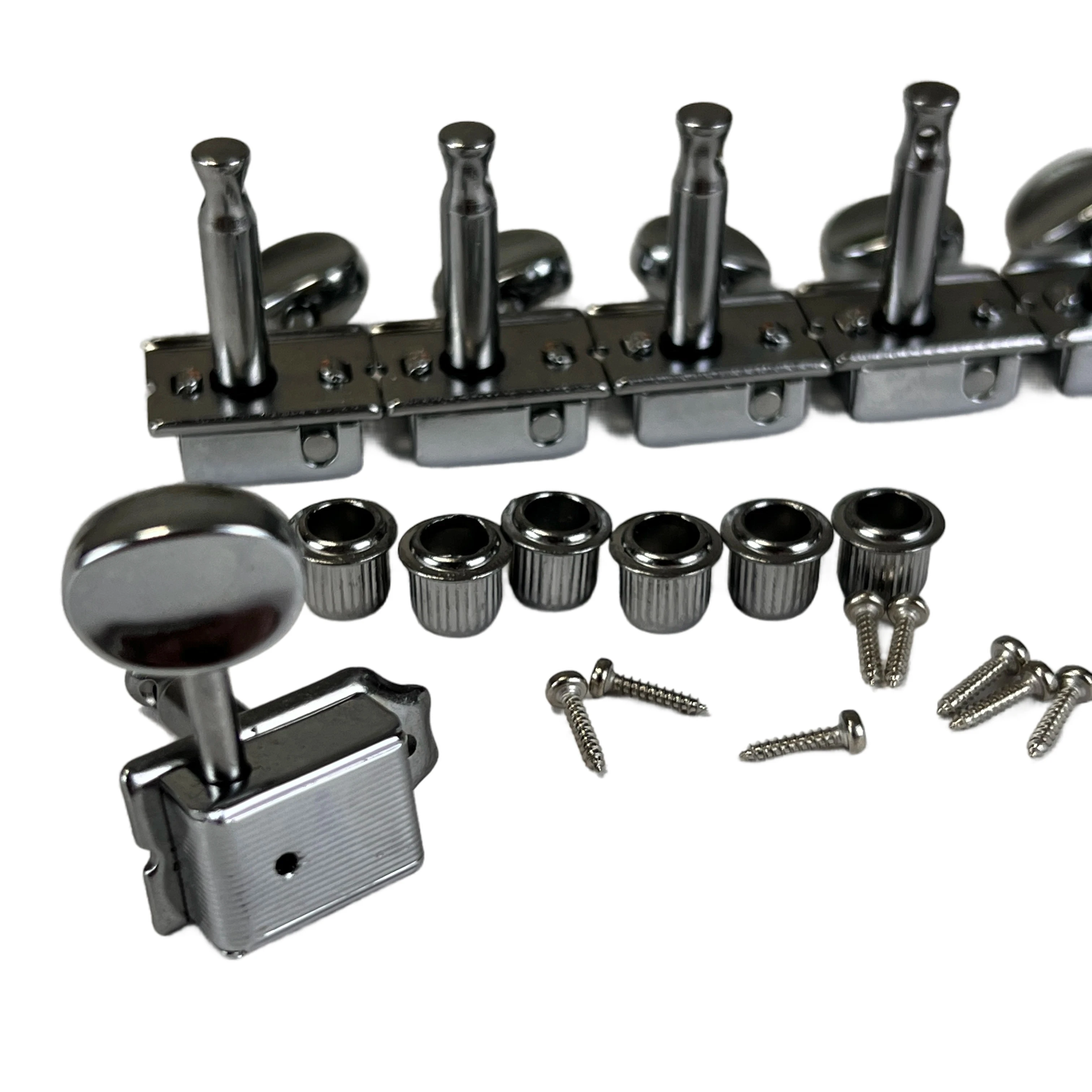 6-Inline-Gitarren-Stimmgeräte im Vintage-Stil, Nickel-Silber, für ST/Tele 8,8 mm Loch, glatte Stimmstabilität