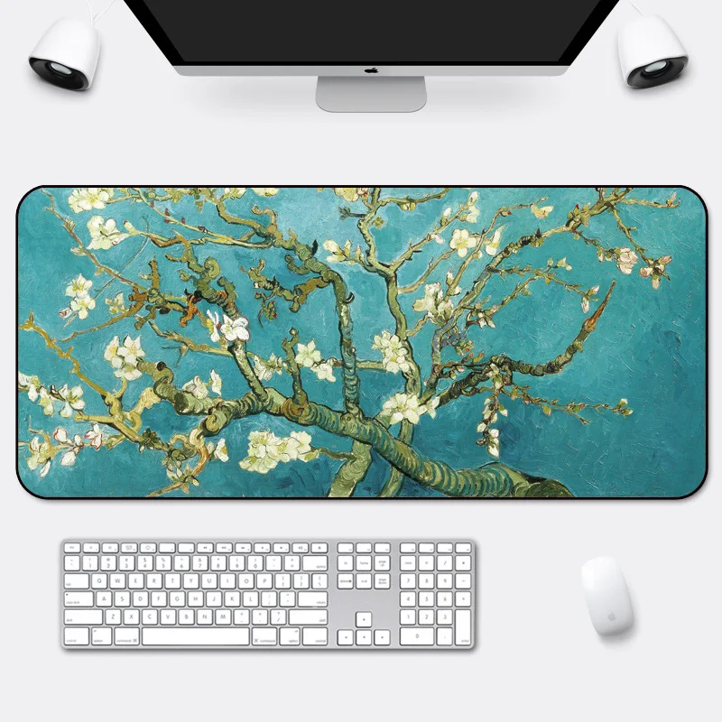 Chinesischer Stil, antiker Text, großes Mauspad, rutschfest, Steppstich, Büro-Schreibtischunterlage, Business-Schreibtischunterlage, personalisierte kreative Schreibtischunterlage Image