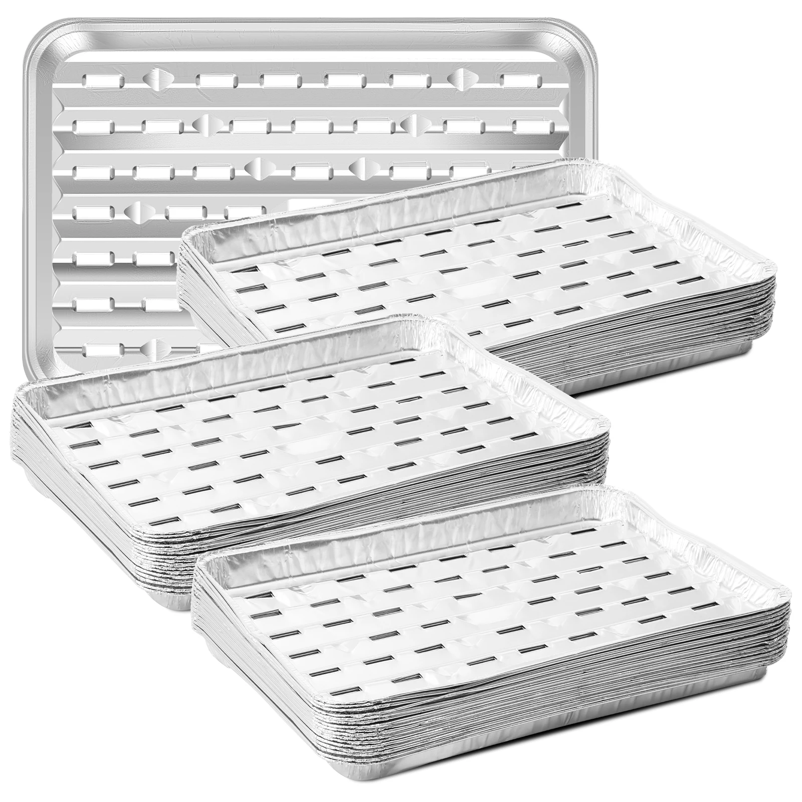 Aluminiumfolienablagen, antihaftbeschichtete Backformen, Grillablage, Grillschale in Lebensmittelqualität, für Luftfritteuse, Ofen, Backen, Kochen, Küche, Backwerkzeug Image