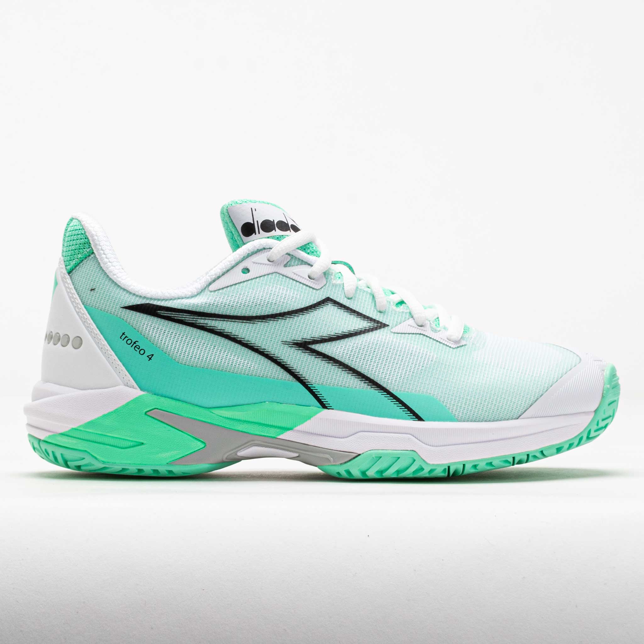 Diadora Trofeo 4 AG Women's Tennis Shoes White/Black/Cabbage