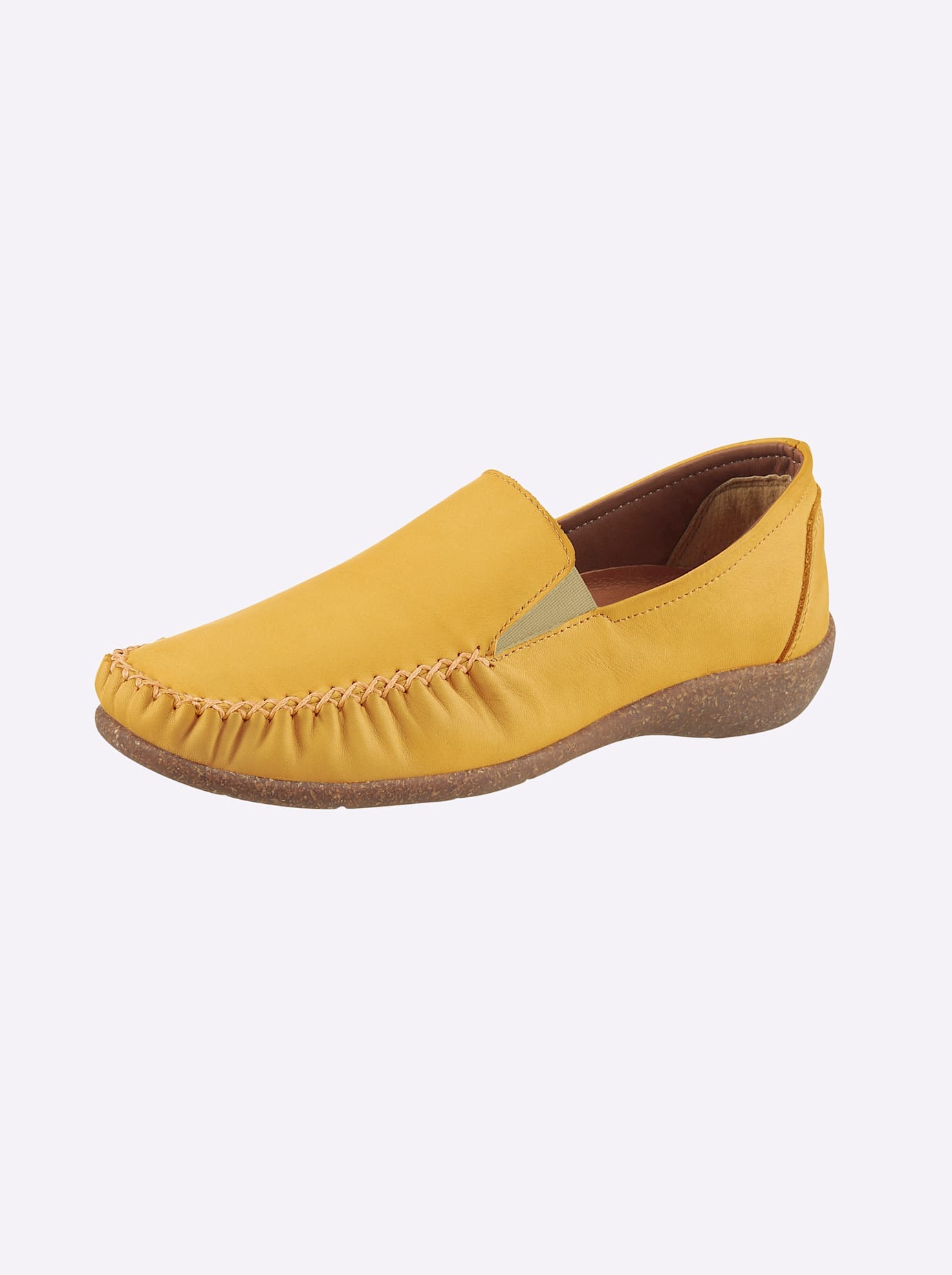 Slipper LORETTA, Damen, Gr. 38, gelb, Glattleder, Schuhe Slipper